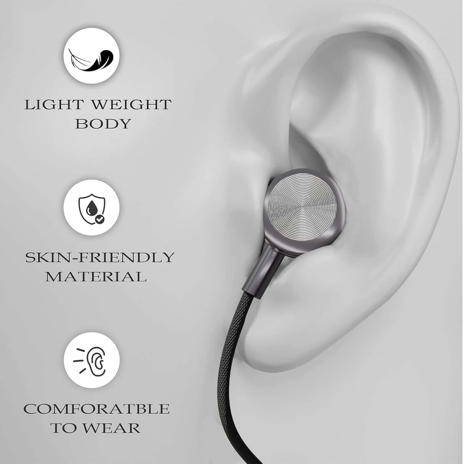 Kratos Tune V4 C Type Earphones Wired, 13mm Bass Drivers Earphone, Inline Control Type c Headphones with Mic, Sweat Resistant, Comfort Fit Type c Earphone with Volume Control,Metallic c pin Earphones