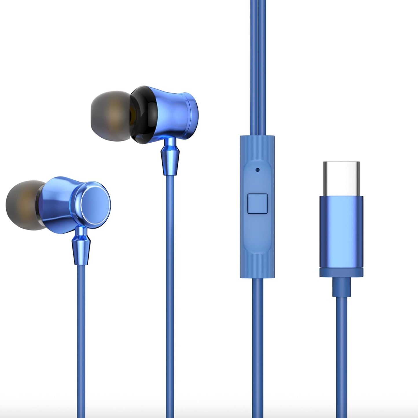 GEARZTOUCH OASI'S inEar TypeC Earphone, in-Line Volume Controller & Powerful HD Mic, Clear Sound, Noise Isolation Compatible with Oneplus, Samsung, Oppo, Vivo, Redmi Having only TypeC Port (Blue)