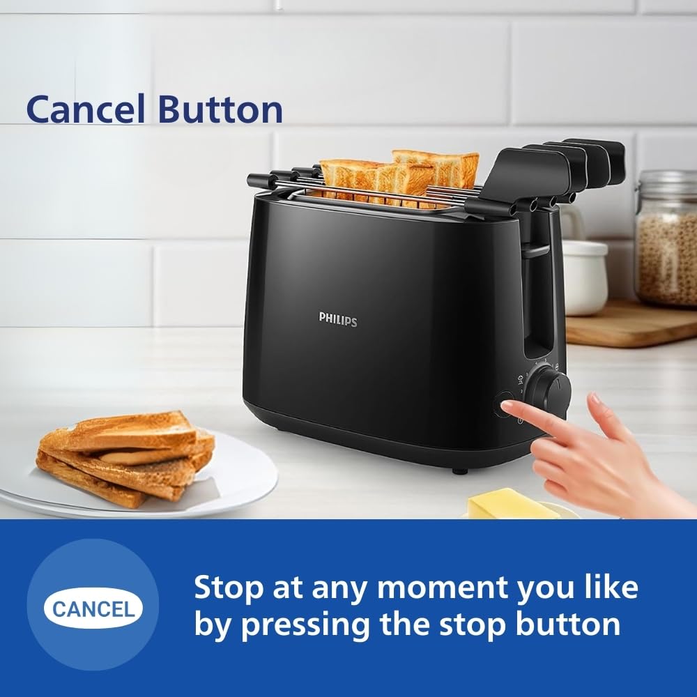 Philips Daily Collection HD2583/90 600-Watt 2 in 1 - Toaster and Sandwichmaker (Black)