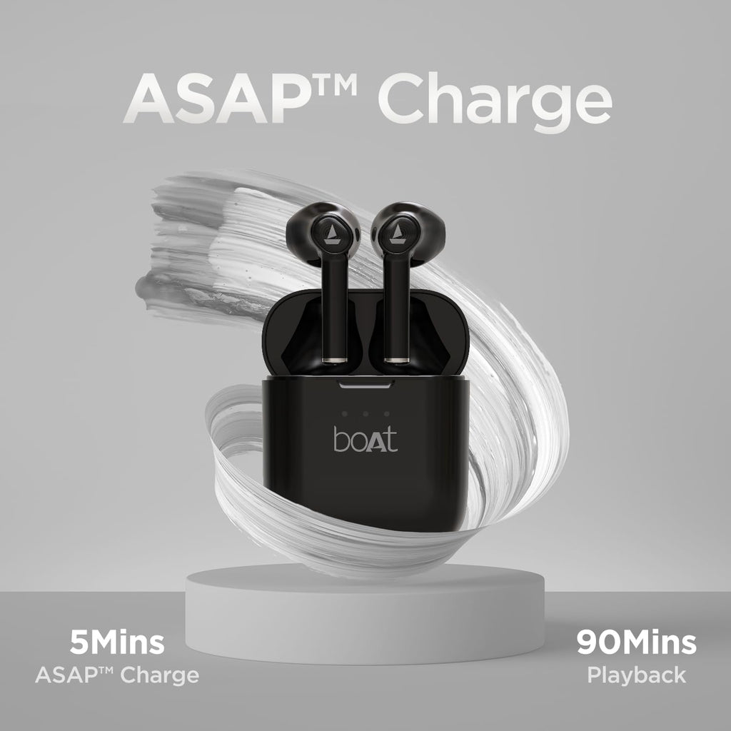 boAt Airdopes 131/8 with 60 Hrs Playback, ASAP Charge Truly Wireless Bluetooth in Ear Earbuds with Mic (Active Black)