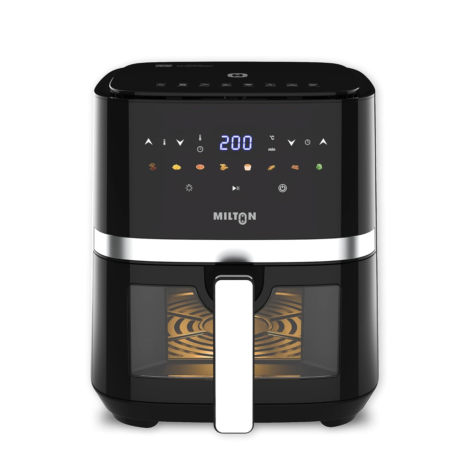 Milton Rapid Digital Air Fryer 5L | 1450W | 360° High Speed Air Circulation | Up to 90% Less Oil Usage | 8 Preset Menus | Touch Control Panel & Digital Display | Auto Shut-Off | 1 Year Warranty