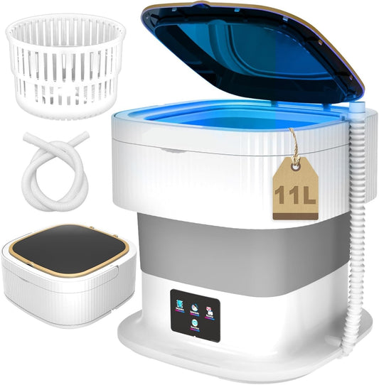 Welko Semi Automatic Folding 2kg Top Loading Mini Washing Machine with Cloth Dryer Deep Cleaning for Underwear Washing Machine Clothes Washer Home