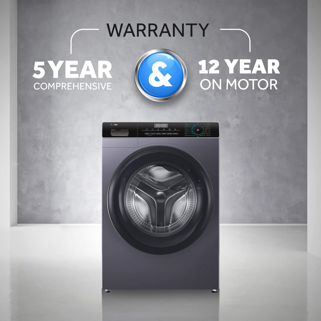 Haier 7 Kg 5 Star Inverter Direct Motion Motor Fully Automatic Front Load Washing Machine (HW70-IM12929S6, 525 Super Drum, Puri Steam, Starry Silver)