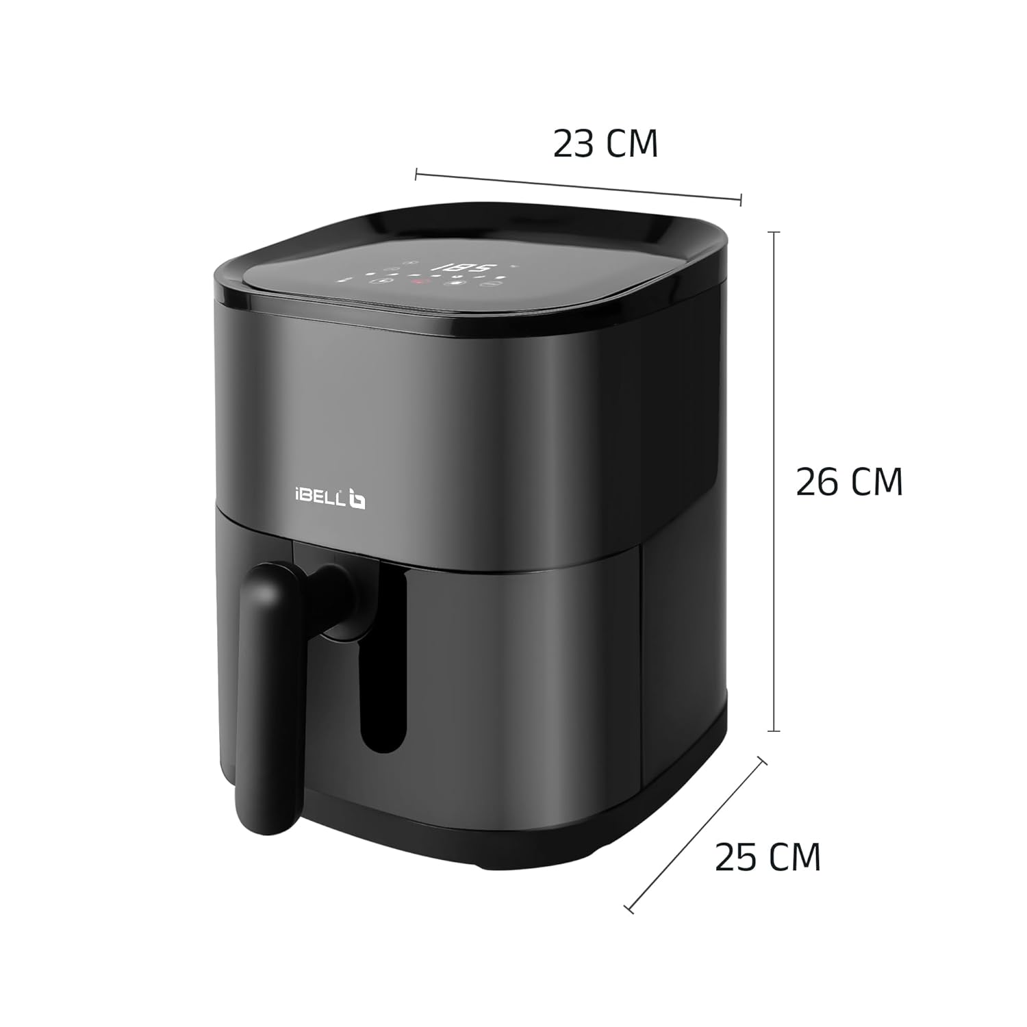 iBELL AEROFRY420DM Air Fryer 4.2 Litre - 1500W with Multiple Cooking Options, Dishwasher Safe, Non-stick Coating & Adjustable Temperature Control (Black)