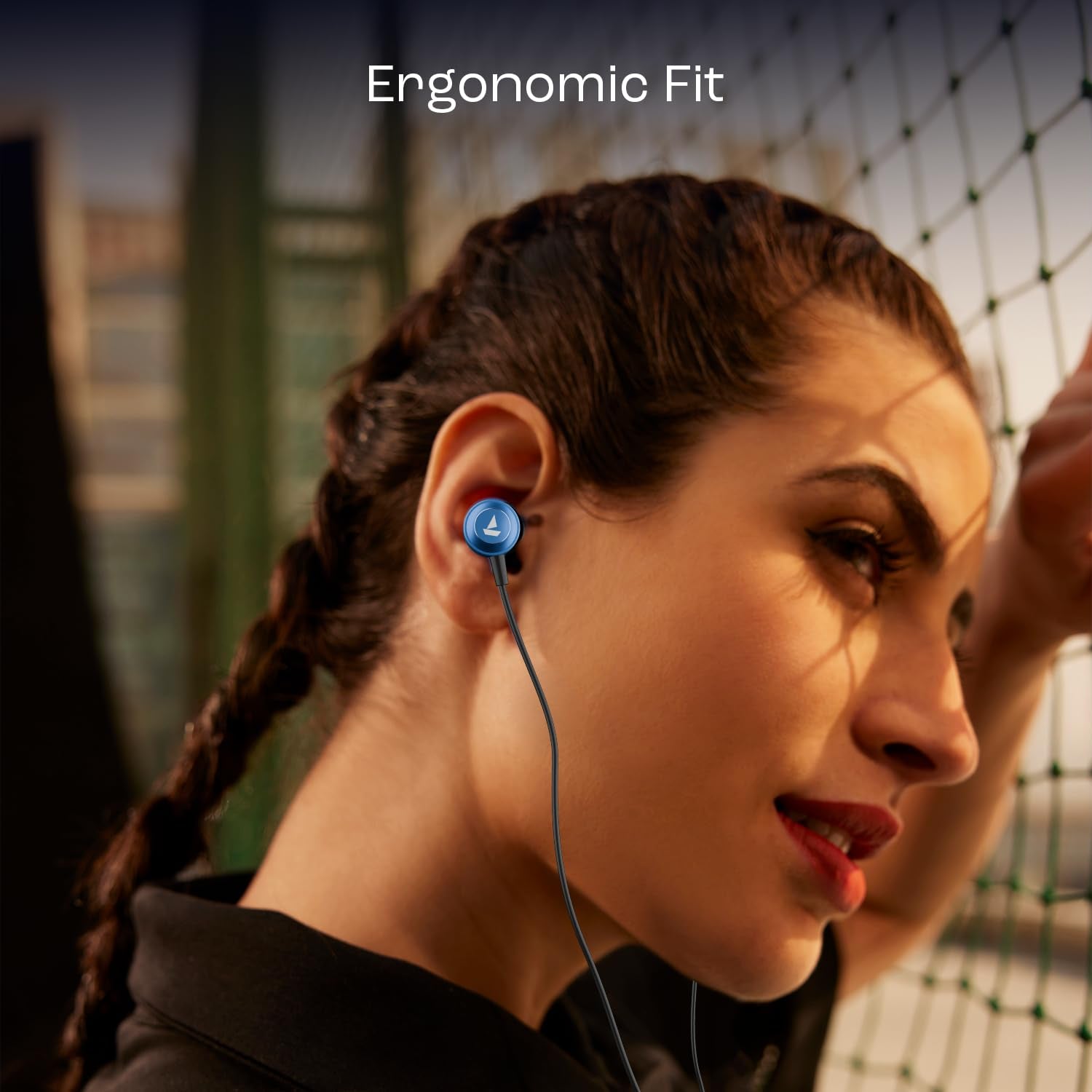 boAt Bassheads 162 V2 Wired Earphones with 10Mm Drivers, Metallic in Ear Earbuds, Integrated Controls, in-Line Microphone, Ergonomic Fit, Braided Cable & 3.5Mm Jack(Calm Blue)