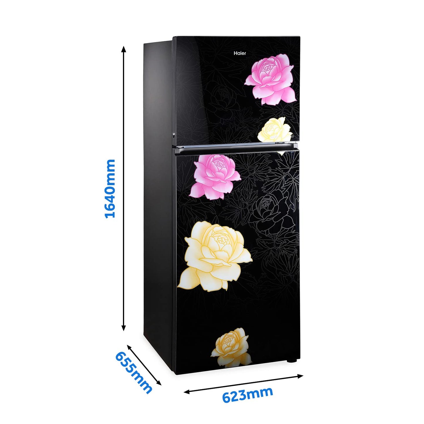 Haier 345 L 3 Star Double Door Frost Free Refrigerator Appliance, Triple Inverter & Dual Fan Technology (HRF-3654PBG-E, Bloom Glass,Glass Door, Convertible, 2022 Model)