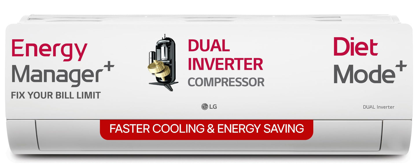 LG 1.5 Ton 5 Star DUAL Inverter Split AC (Copper, AI Convertible 6-in-1, VIRAAT Mode, Faster Cooling & Energy Saving, 4 Way Swing, HD Filter with Anti-Virus Protection, US-Q19YNZE, White)