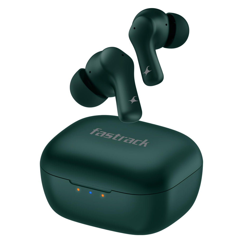 Fastrack Fpods FE100|BT5.4 TWS in Ear Earbuds, 40Hrs Playtime, 13mm Extra Deep Bass Drivers, Dual Mic ENC for Crystal Clear Calls, Low Latency Gaming Mode Upto 60ms - 120 Mins in 10 Mins