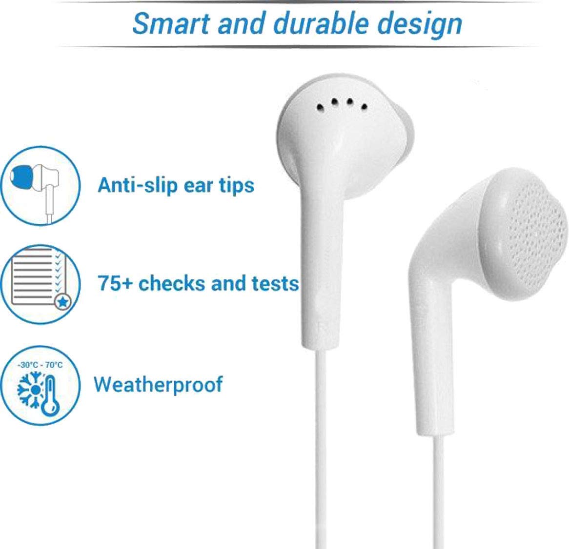 Vismay 3.5 Mm Jack Wired In Ear Earphones With Mic Compatible With Samsung Smartphones Sound & Bass (White-S1Bb)