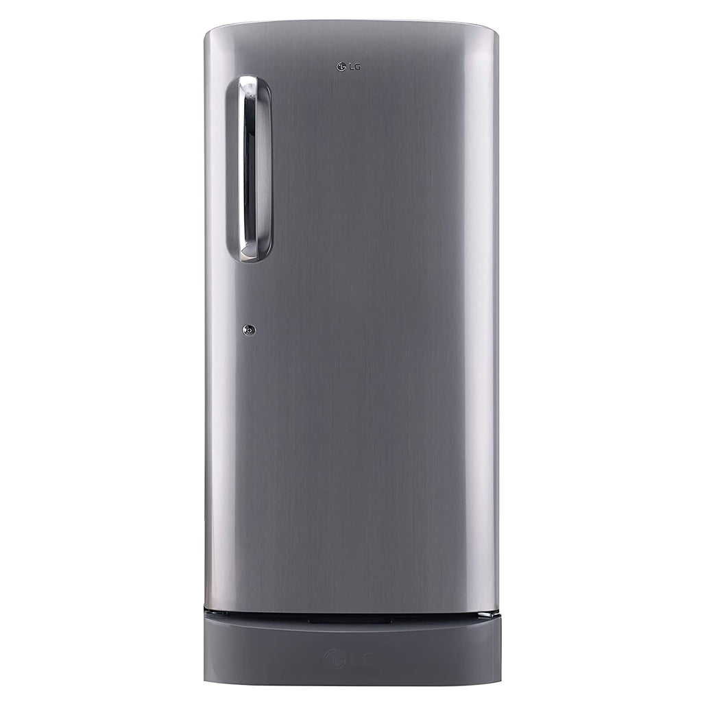 LG 185 L, 5 Star, Smart Inverter Compressor, Direct-Cool Single Door Refrigerator (GL-D201APZU.BPZZEBN, Shiny Steel, Base stand with drawer & Fast Ice Making)