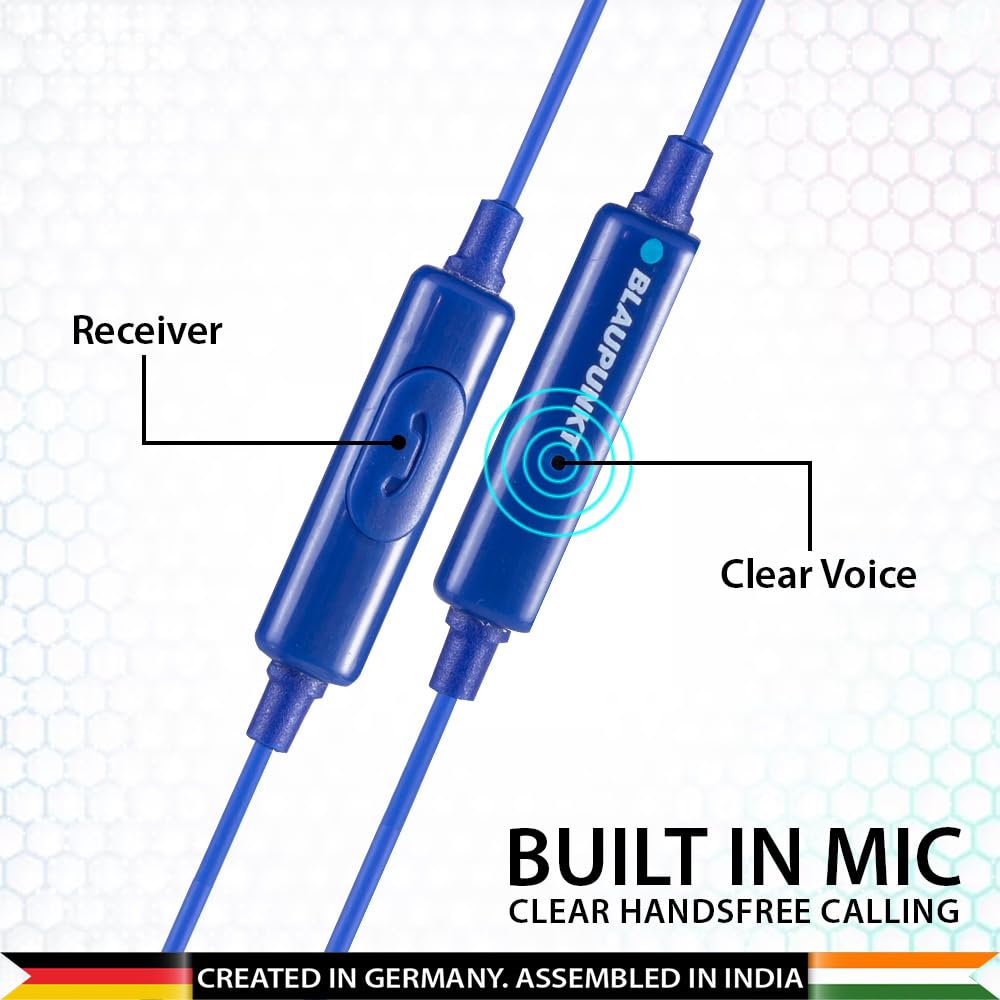 Blaupunkt EM06 in-Ear Type C Wired Earphone with Mic and Deep Bass HD Sound Mobile Headset with Noise Isolation