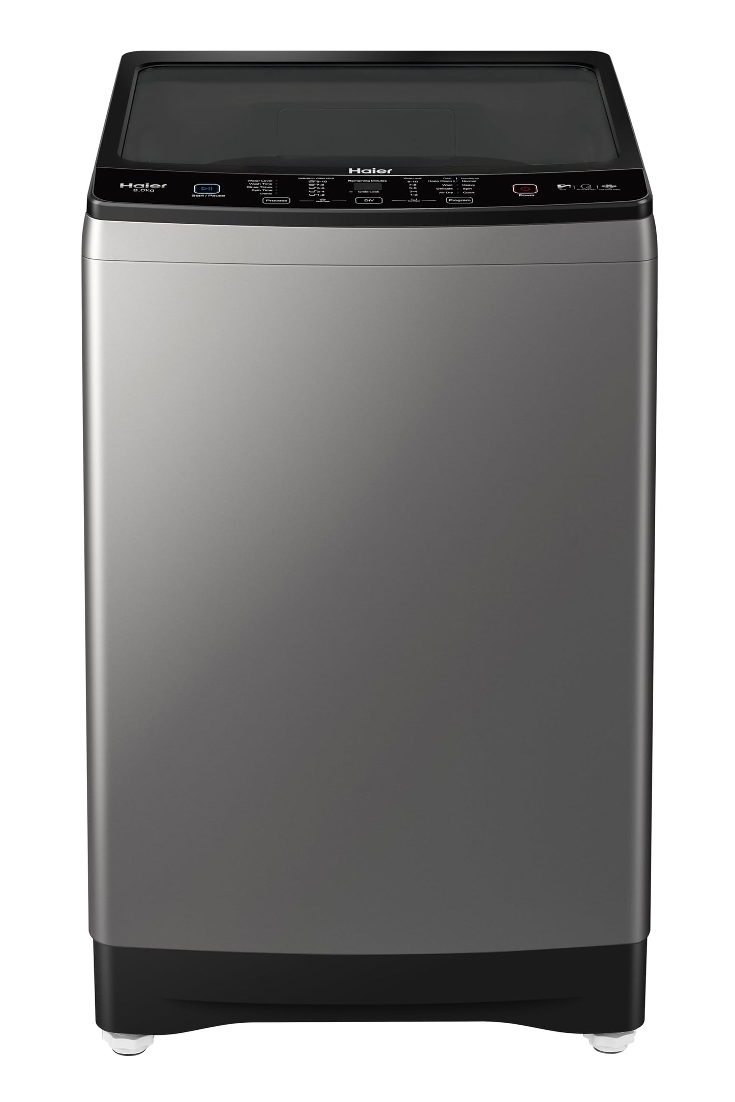 Haier 7 Kg 5 Star Fully Automatic Top Load Washing Machine with Oceanus Wave Drum, Magic Filter, 8 Wash Programs (HWM70-AE, Moonlight Silver, Stainless Steel Drum, 15 Mins Quick Wash)