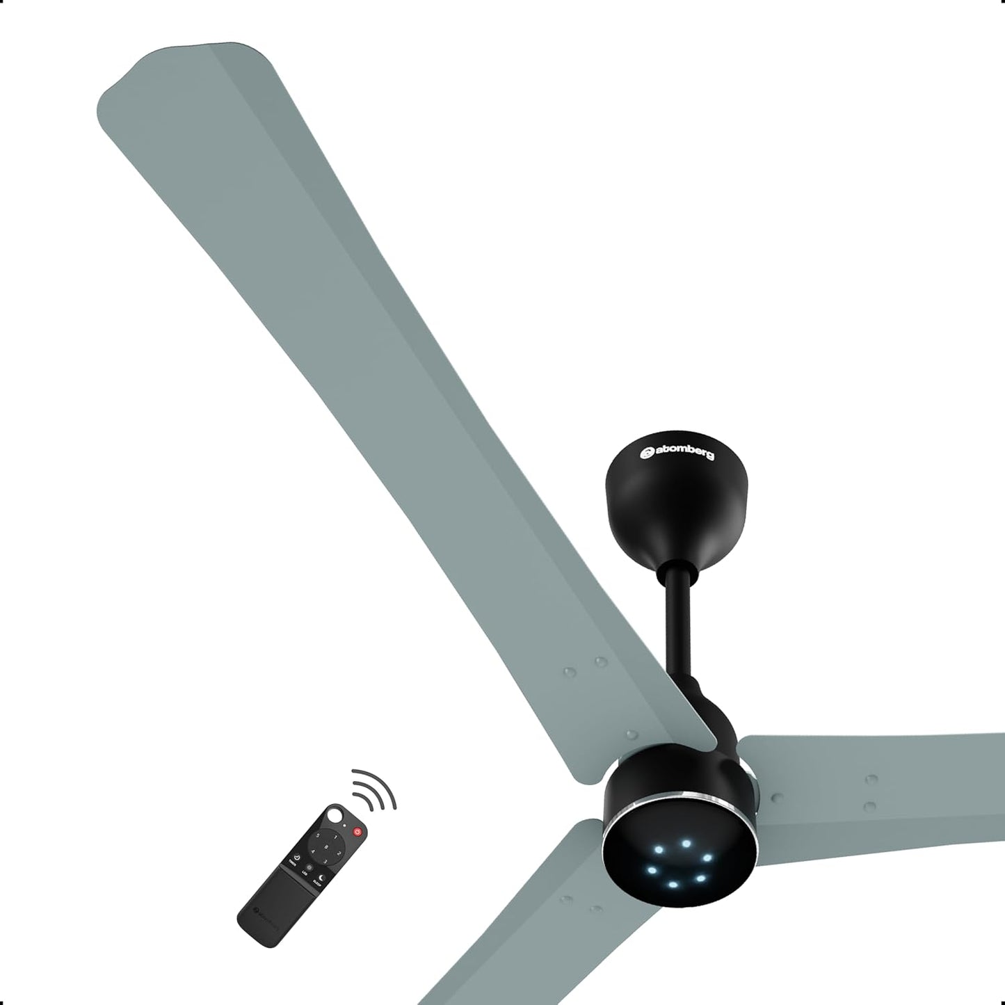 atomberg Renesa Halo Smart 1400mm BLDC Ceiling Fan with IoT & Remote | 5 star | High Air Delivery | Low noise operation | LED Speed Indicator | Sleek Design | 3 Year Warranty|Misty Teal