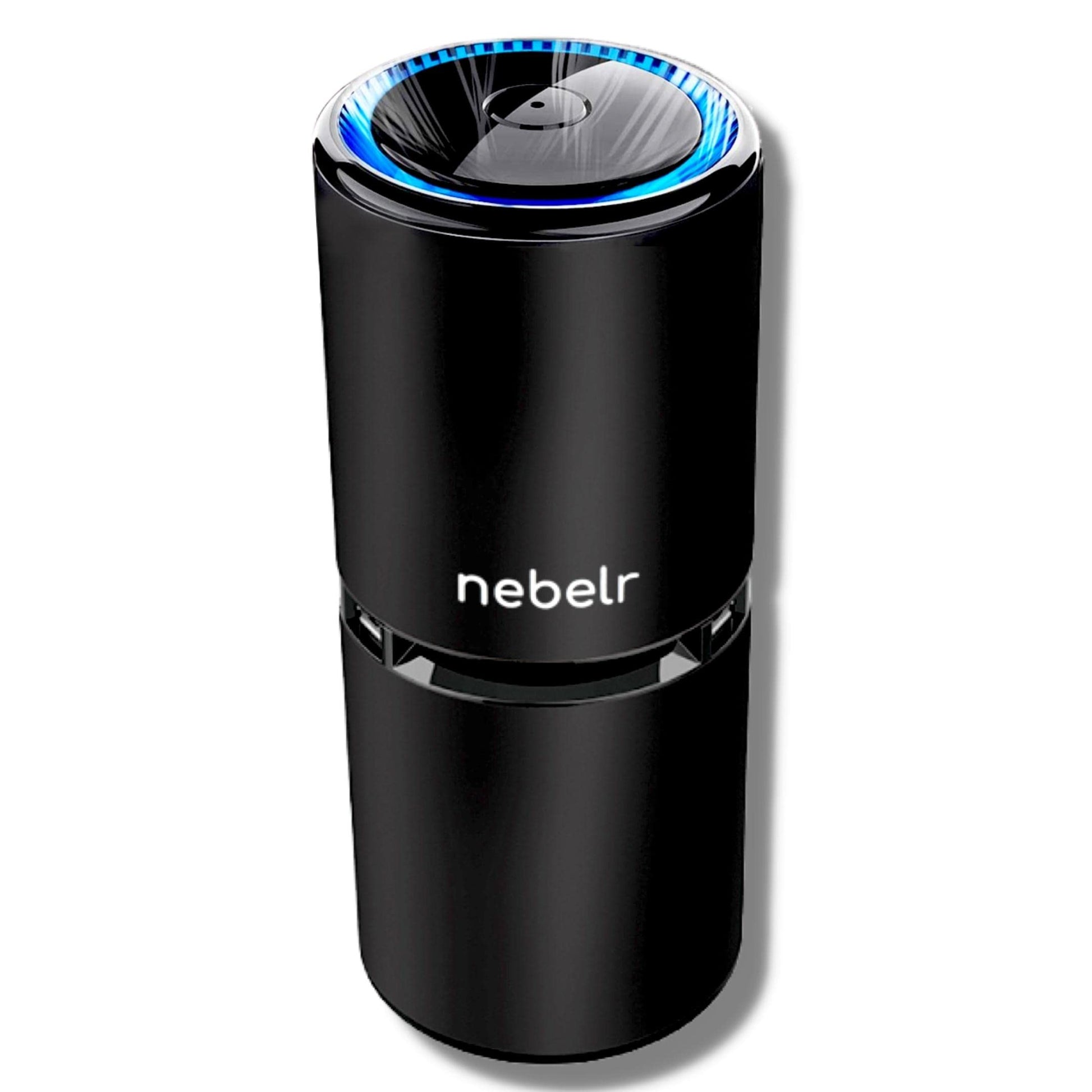 Nebelr Car Air Purifier Ionizer - Premium - Zero Filter - Alluminium - 10 Million Negative Ions - Kills 99.9% Viruses - Removes Dust - Portable - Designed in Japan - 2025 - USB C - with Car Charger