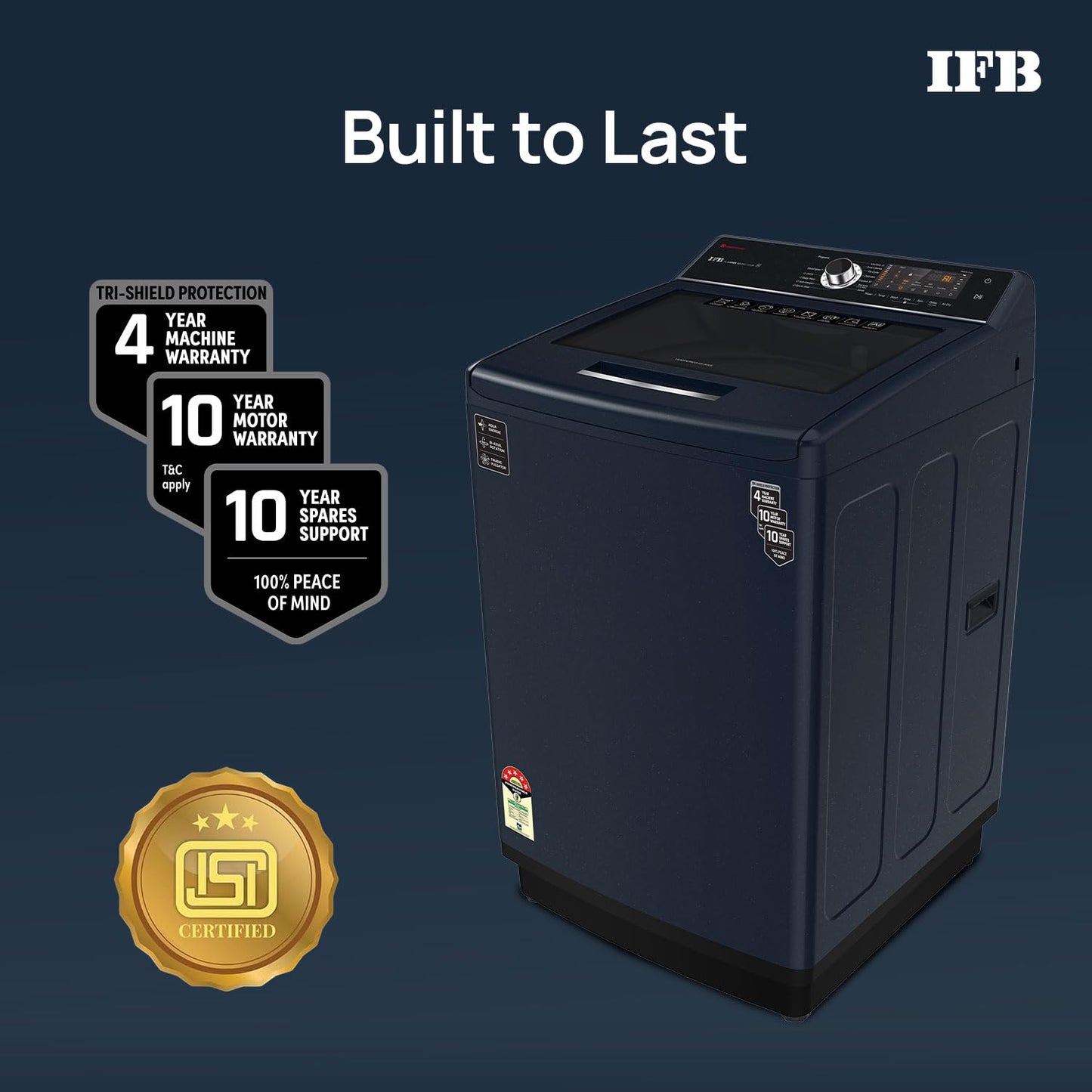 IFB 10 Kg 5 Star AI Powered Fully Automatic Top Load Washing Machine (TL S4RBS 10.0 Kg Aqua, Sparkle Silver, 2X Power Steam, 4 Years Comprehensive Warranty)