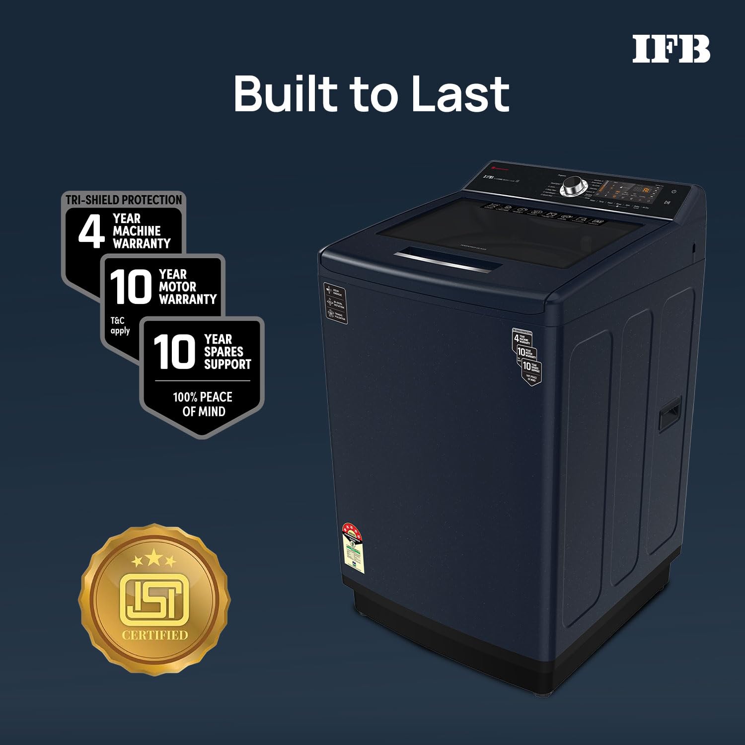 IFB 10 Kg 5 Star AI Powered Fully Automatic Top Load Washing Machine (TL S4RBS 10.0 Kg Aqua, Sparkle Silver, 2X Power Steam, 4 Years Comprehensive Warranty)