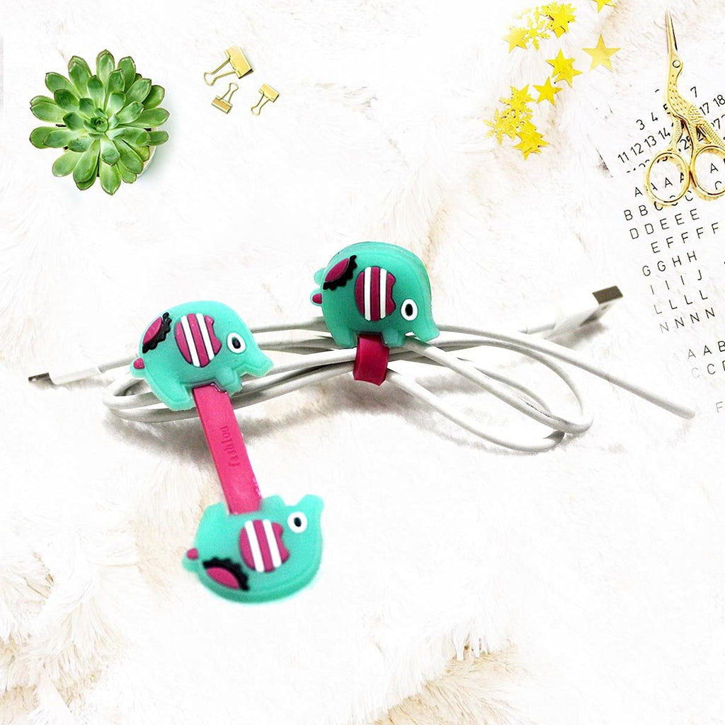 Careflection 6-in-1 Multi Combo Spiral USB Cable Protectors + Earphones Winder + Sticker + Cable Clips + Earphone Jack Clip (Captain America)