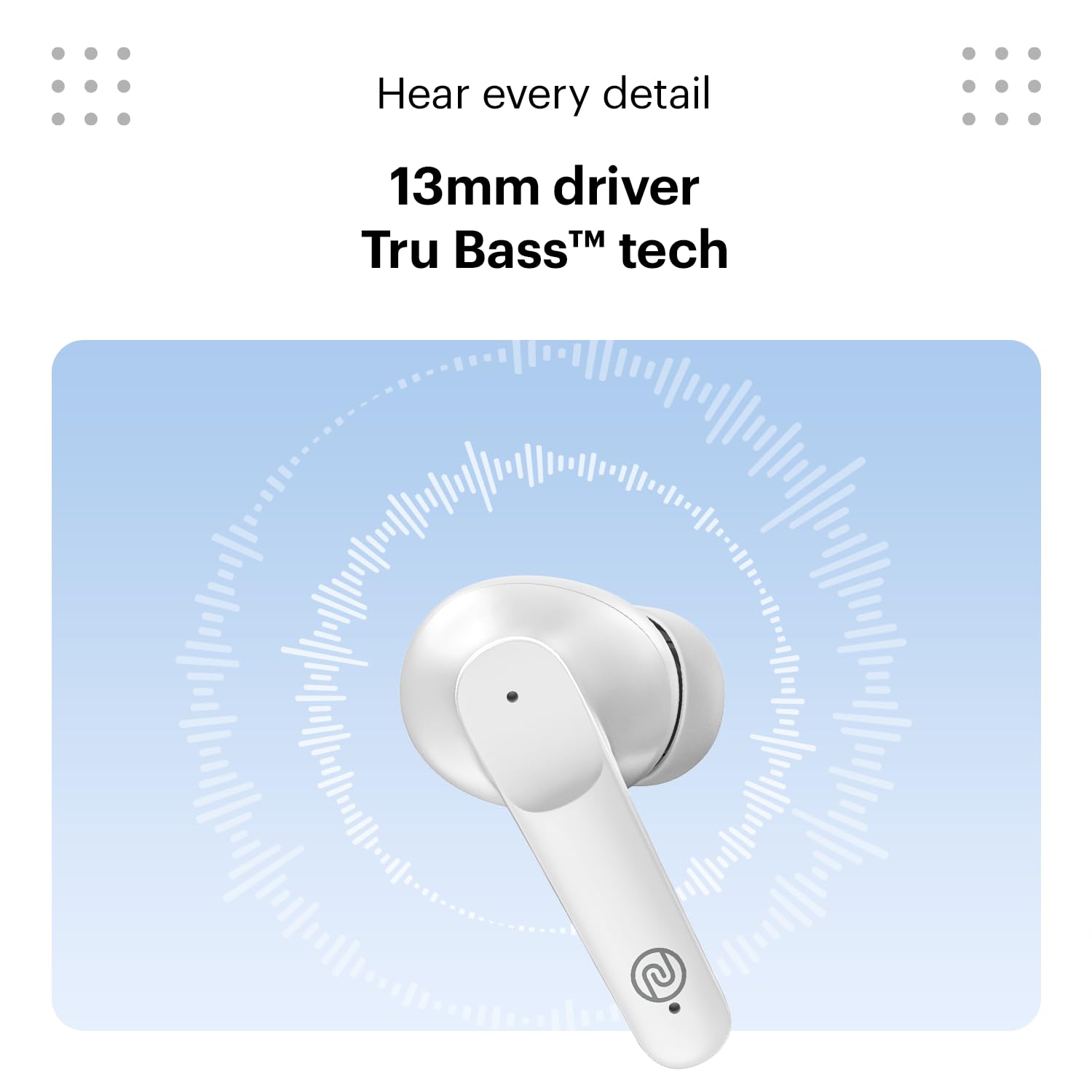 Noise Earbuds VS104 Truly Wireless Earbuds with 45H of Playtime, Quad Mic with ENC, Instacharge(10 Min=200 Min), 13Mm Driver, Low Latency, BT V5.2 (Snow White)