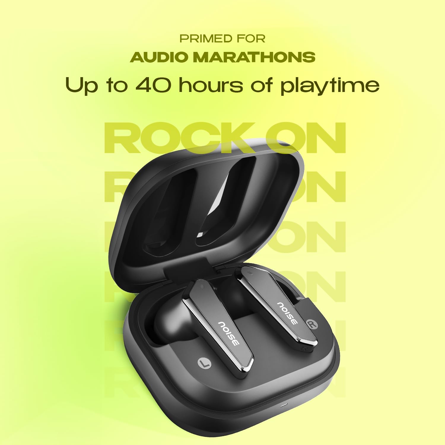 Noise Earbuds N1 Truly Wireless Earbuds with Chrome Finish, 40H of Playtime, Quad Mic with ENC, Ultra Low Latency Gaming (Up to 40 Ms), Instacharge(10 Min=120 Min), Bluetooth V5.3(Carbon Black)