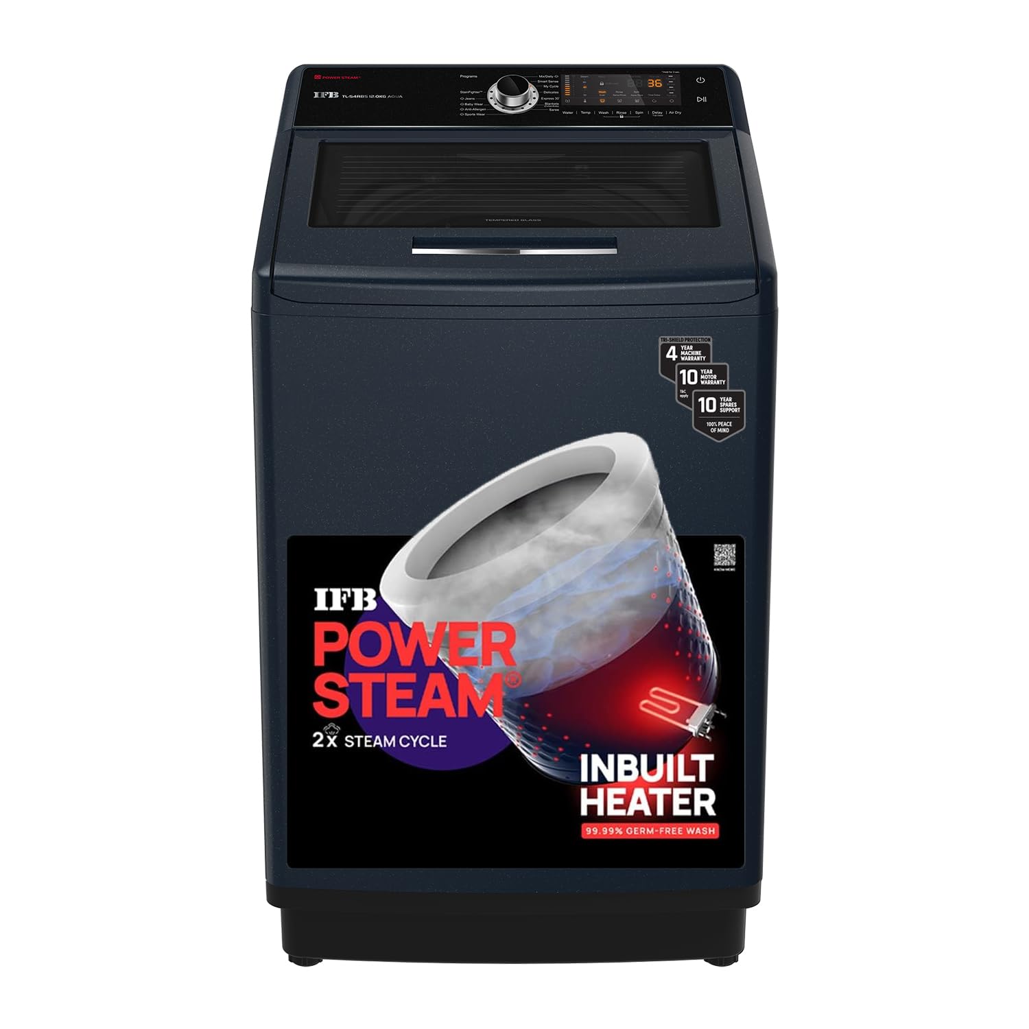 IFB 10 Kg 5 Star AI Powered Fully Automatic Top Load Washing Machine (TL S4RBS 10.0 Kg Aqua, Sparkle Silver, 2X Power Steam, 4 Years Comprehensive Warranty)