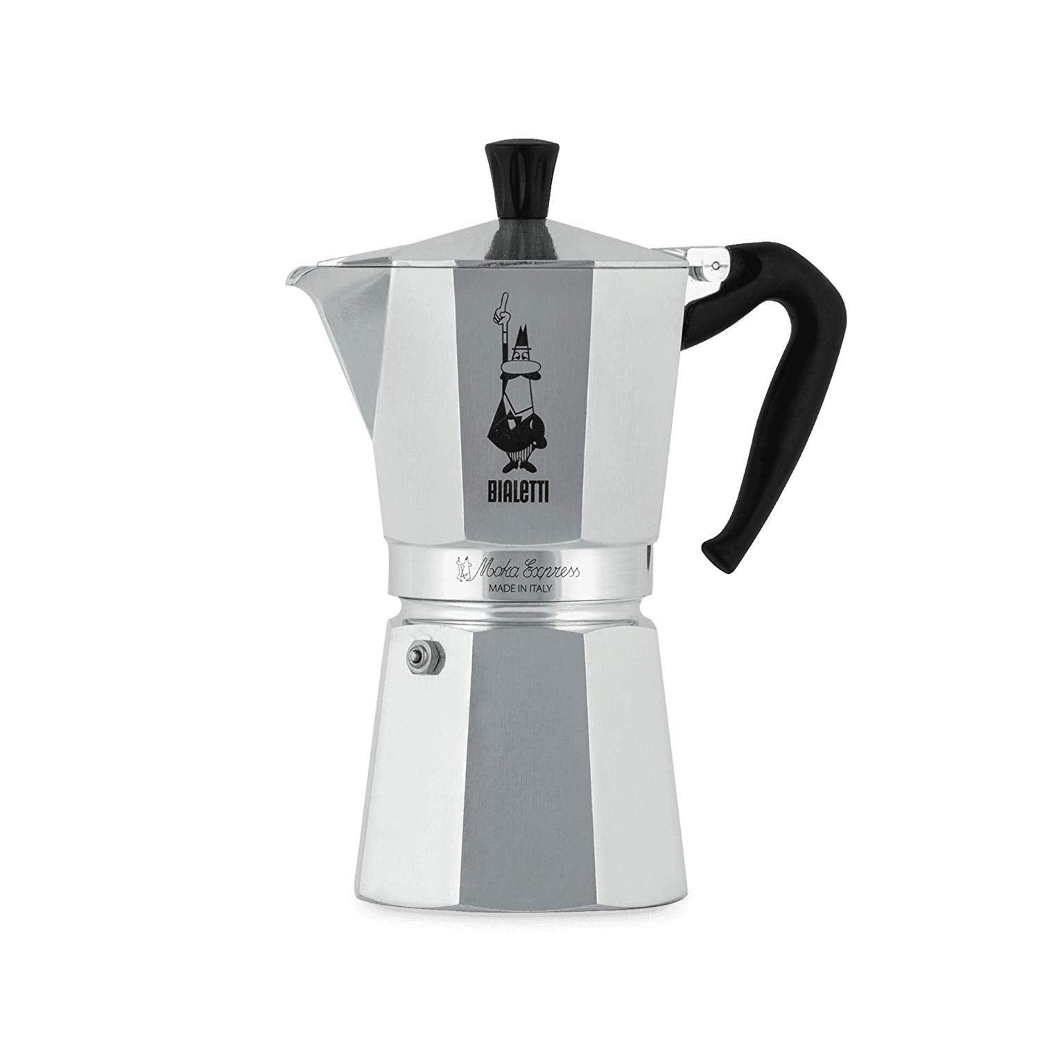 Bialetti Moka Express 3 Cup Espresso Maker: Italian Made; Moka Pot/Percolator/Coffee Maker/Mocha Pot for an Authentic Italian Coffee-06799
