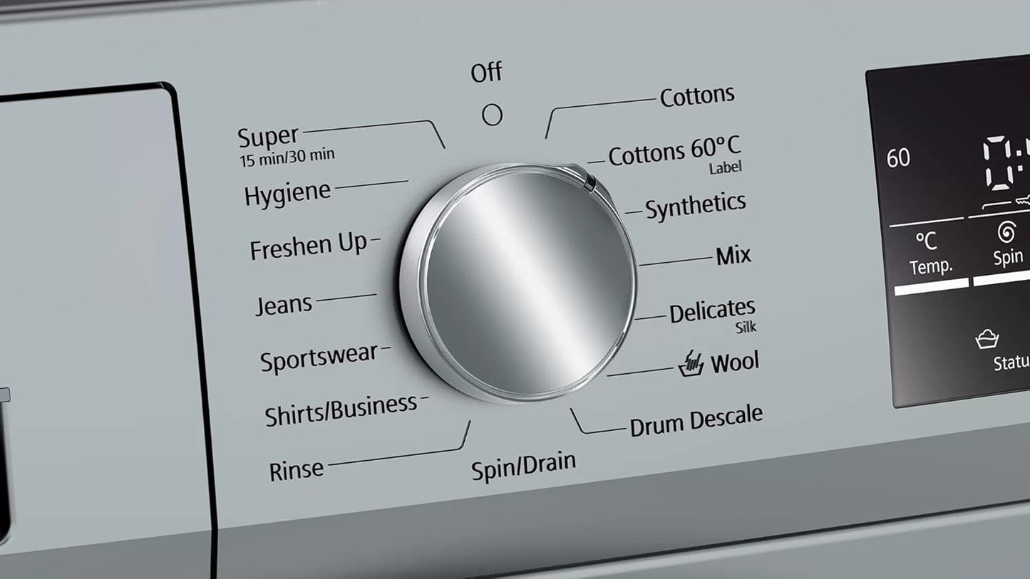 Siemens 8 kg Fully-Automatic Front Loading iQ500 Washing Machine (WM14J46SIN, Silver)