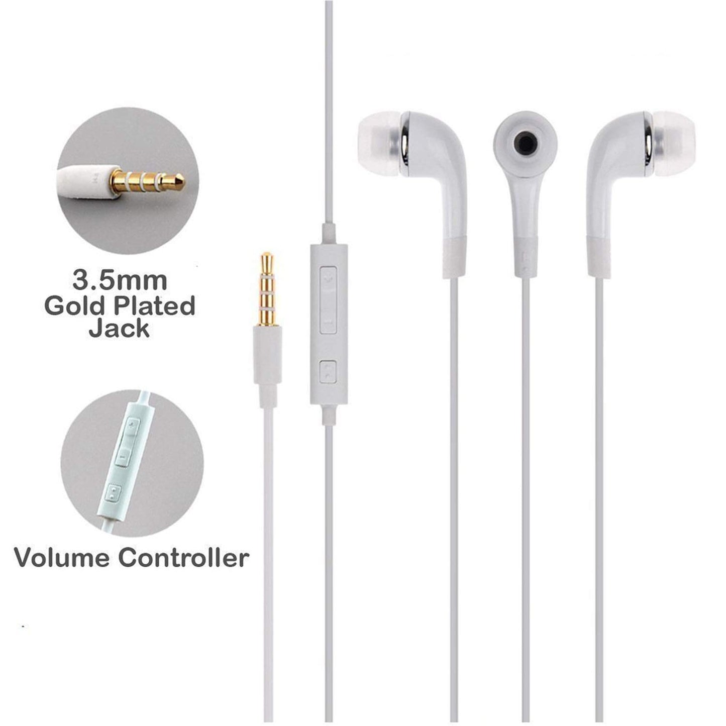 Earphones for Sony Xperia 10 / Xperia10 Earphones Original Like Wired in-Ear Headphones Stereo Deep Bass Head Hands-Free Headset Earbud with Built in-line Mic, 3.5mm Jack (YR14, White)