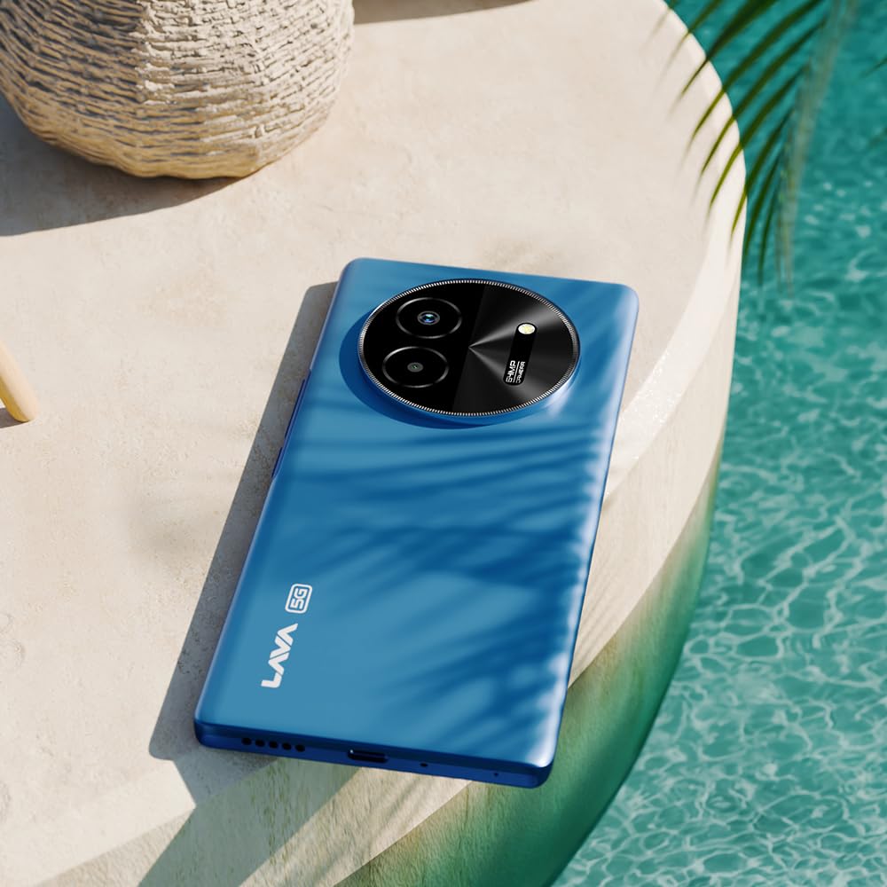Lava Bold 5G (Sapphire Blue, 8GB RAM, 128GB Storage) | 3D Curved FHD+ AMOLED Display | Mediatek Dimensity 6300 Processor | IP64 Water Resistance | 64MP Rear Sensor | Supports All Indian 5G Bands