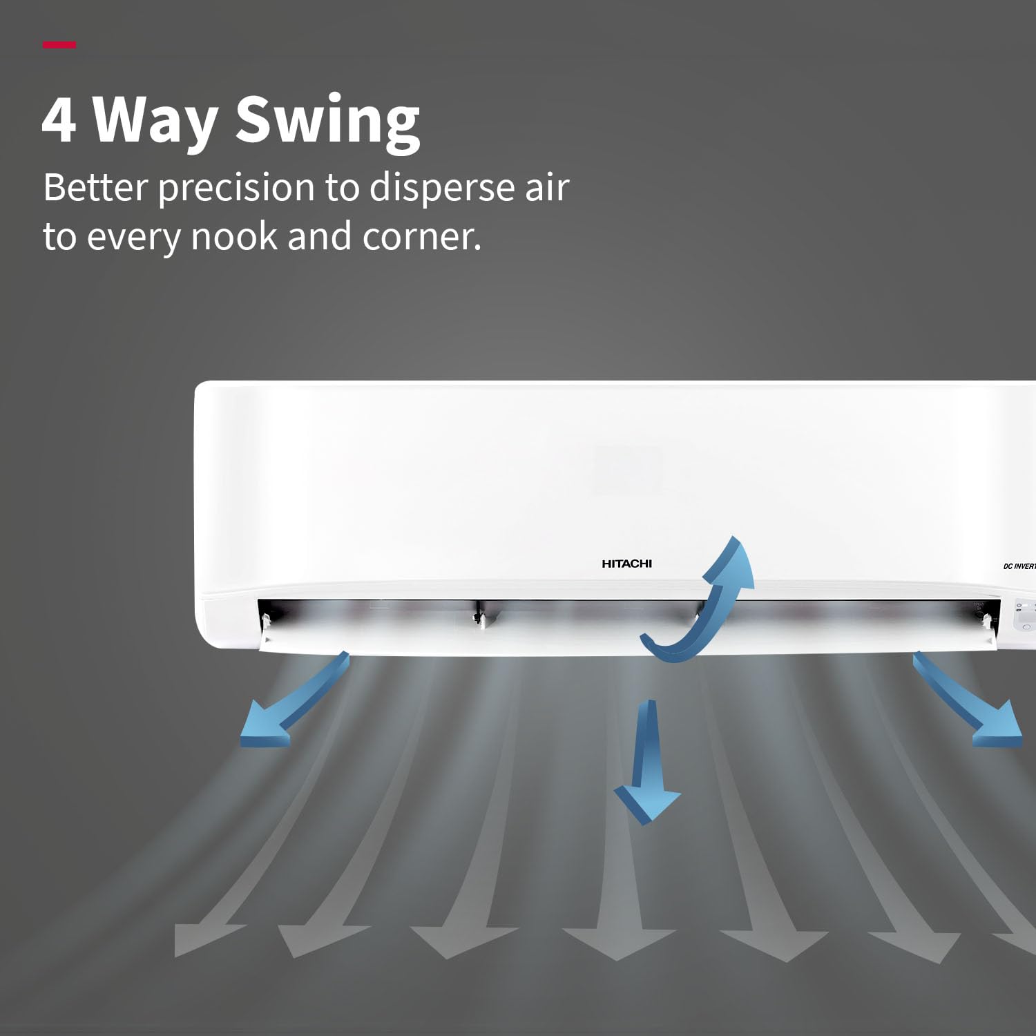 Hitachi 1.5 Ton Class 3 Star Xpandable+ Inverter Split AC (100% Copper, 4-Way Swing, ice Clean, Dust Filter, 3400SXL RAS.D318PCCIBS, White)