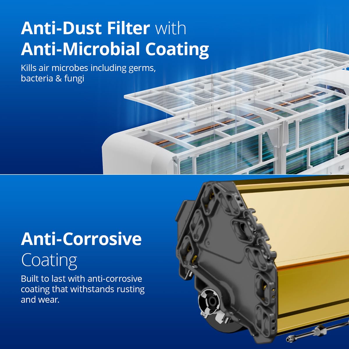 Voltas 1.5 ton 3 Star, Inverter Split AC (Copper, 4-in-1 Adjustable Mode, Anti-dust Filter,183V Vectra CAW, White)