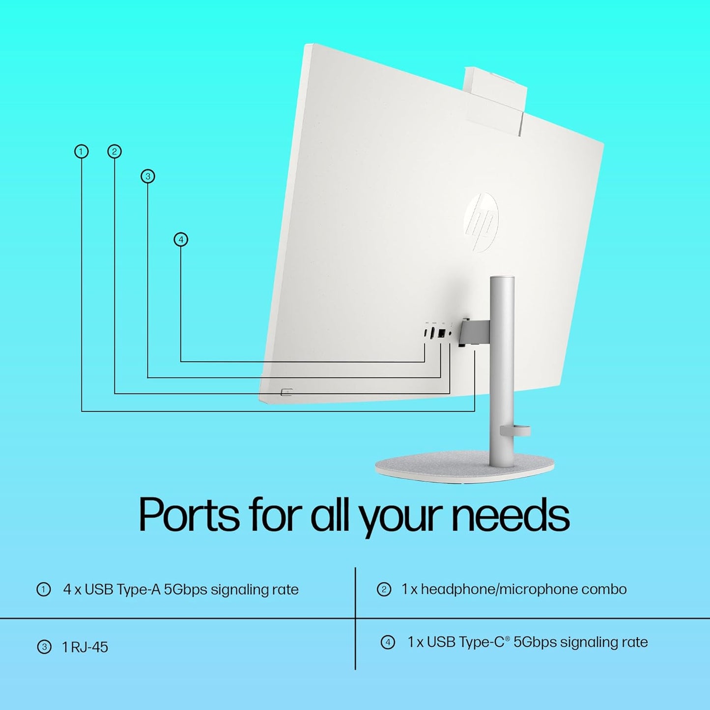 HP Next Gen AI AIO, AMD Ryzen AI 7 350, 50 Tops,(16GB DDR5,1TB SSD) IPS, 300 nits, Anti-Glare, 27inch(68.6cm) FHD, Win 11, Office24, Shell White, 11.9kg, FHD Camera w/Privacy shuttter, 27-ct2073in