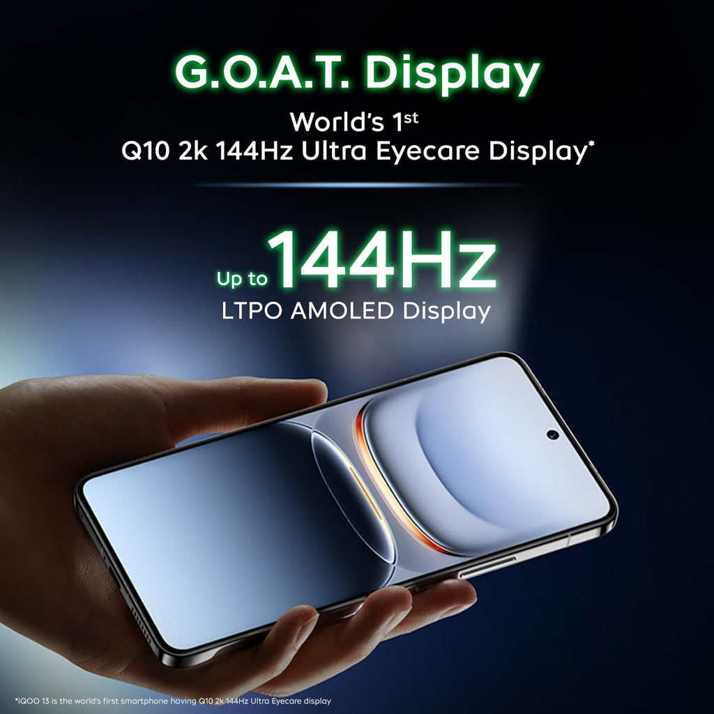 iQOO 13 5G (Ace Green, 16GB RAM, 512GB Storage) | Snapdragon 8 Elite Mobile Platform | World's First Q10 2K 144Hz Ultra EyeCare Display | Supercomputing chip Q2