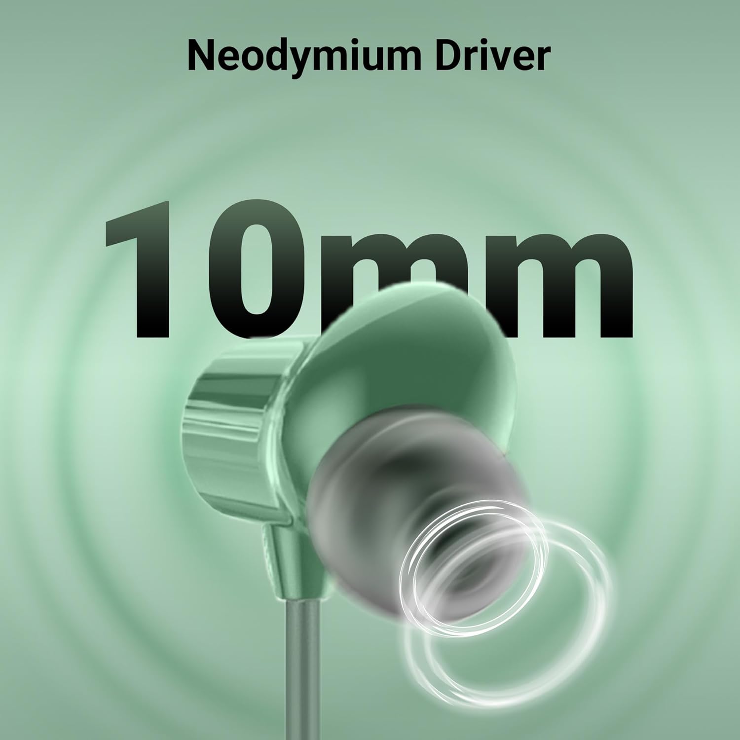 ZEBRONICS Buds 50, 3.5mm, in-Ear, Wired Earphones, in-Line MIC, 10mm Neodymium Bass Drivers, 1.2m Soft Silicon Cable, Magnetic Earbuds, Compatible with Mobile | Tablet | Laptop (Green)