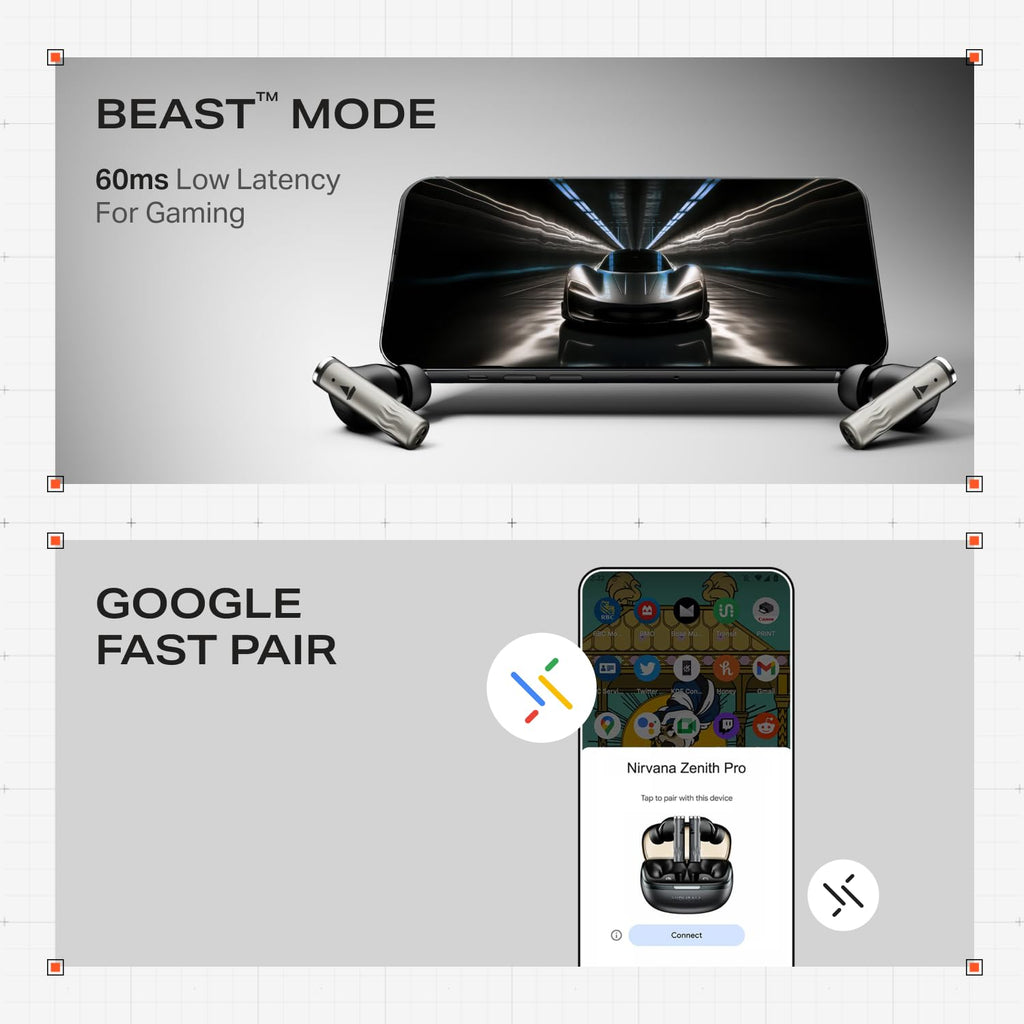 boAt Nirvana Zenith Pro (2025), 50dB Hybrid Adaptive ANC, Spatial Audio, Hi-Res Audio LDAC, 6Mics AI-ENx, 80 Hrs Battery, Bluetooth Earbuds, TWS Ear Buds Wireless Earphones with mic (Platinum Gold)