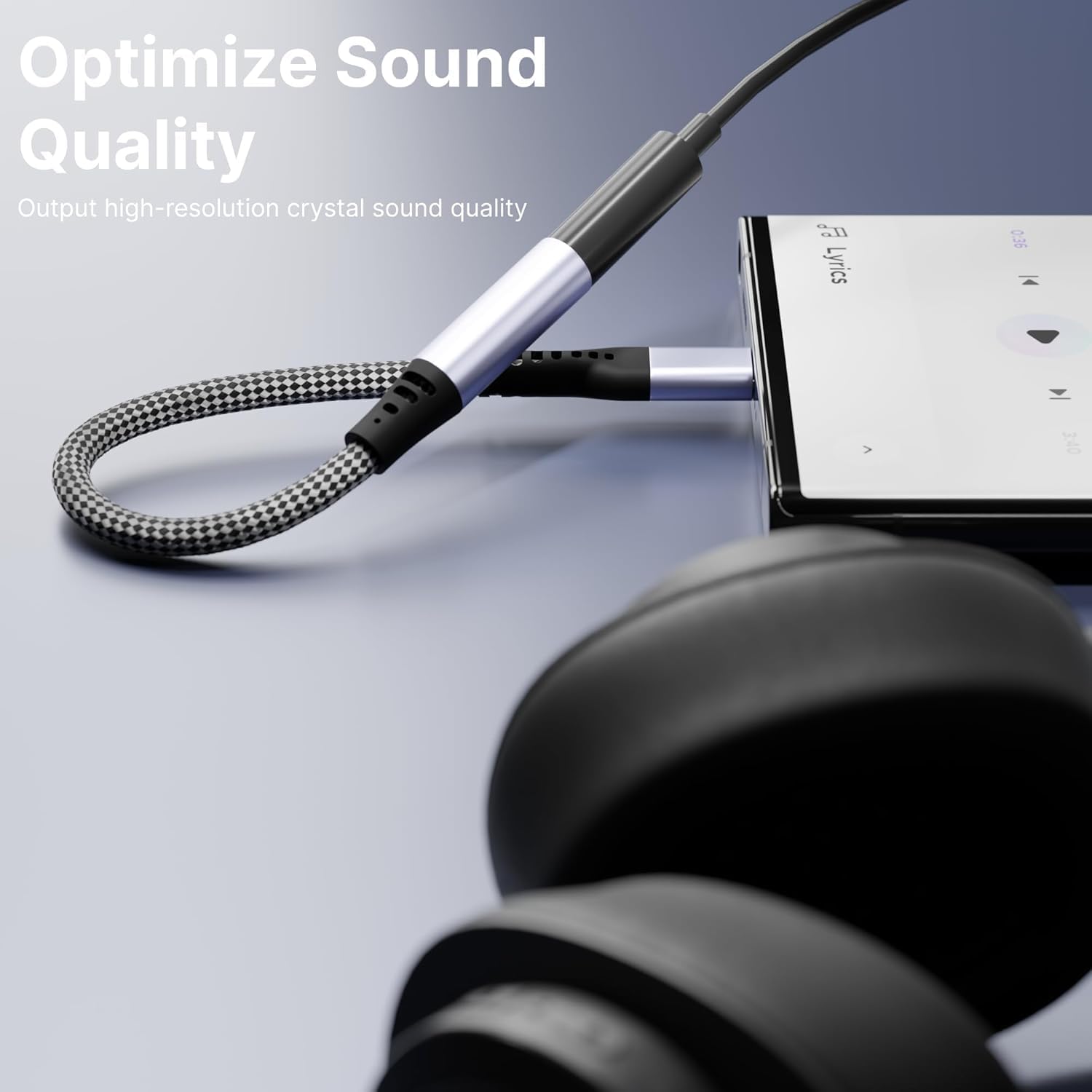 Basesailor Type-C to 3.5mm Audio Jack Connector/Adapter [5 Years Warranty*] with DAC Compatible for iPhone 15/16 Series/Samsung/OnePlus/Google Pixel/Nothing & Other Type C Phones -Headphones Converter