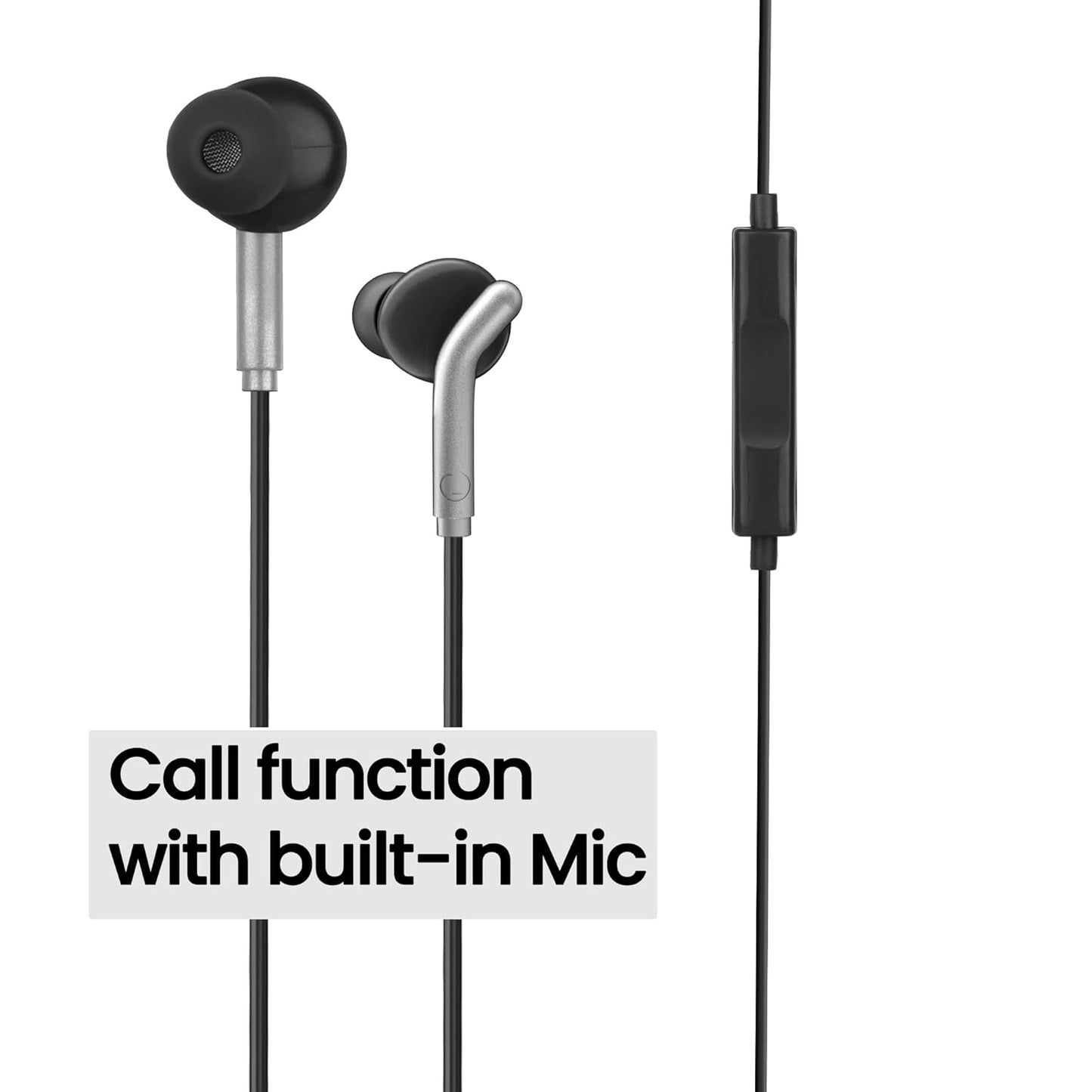 ZEBRONICS Bro in Ear Wired Earphones with Mic, 3.5mm Audio Jack, 10mm Drivers, Phone/Tablet Compatible (Black)