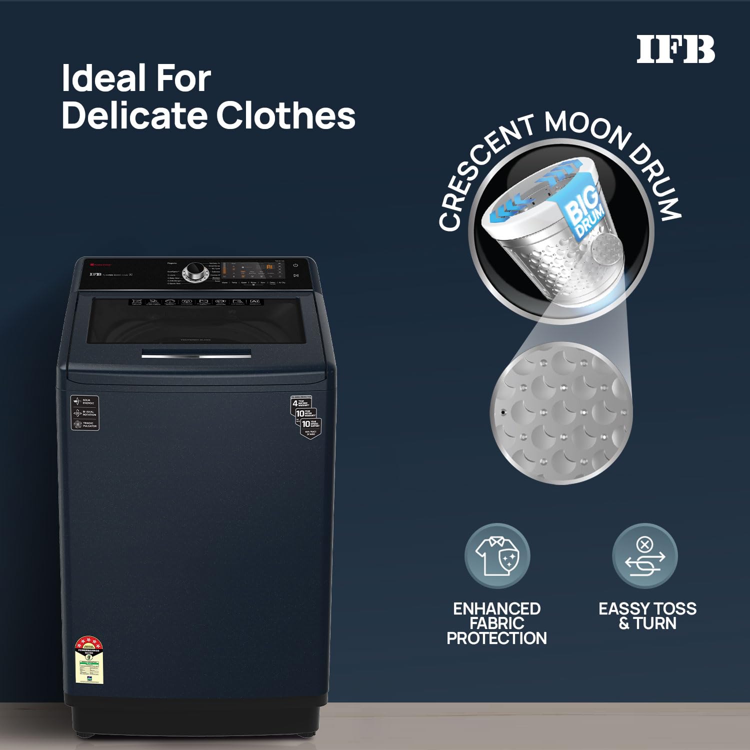 IFB 10 Kg 5 Star AI Powered Fully Automatic Top Load Washing Machine (TL S4RBS 10.0 Kg Aqua, Sparkle Silver, 2X Power Steam, 4 Years Comprehensive Warranty)