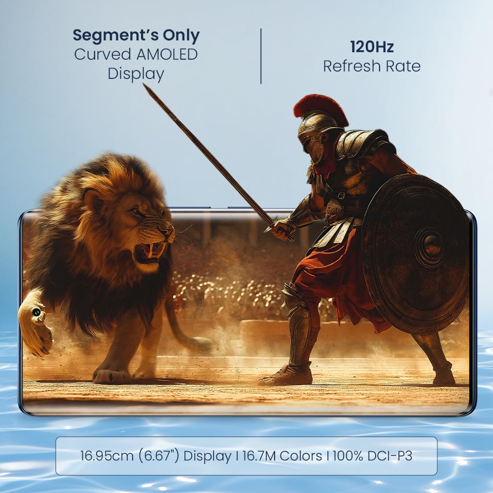 Lava Bold 5G (Sapphire Blue, 8GB RAM, 128GB Storage) | 3D Curved FHD+ AMOLED Display | Mediatek Dimensity 6300 Processor | IP64 Water Resistance | 64MP Rear Sensor | Supports All Indian 5G Bands