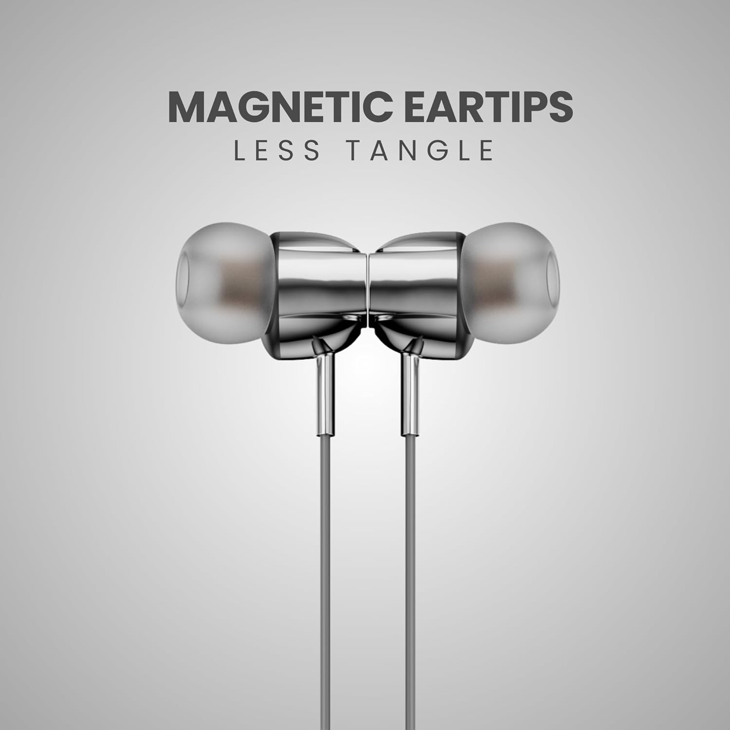 OOGE Beat 5 Wired in Ear Headphones with Mic & Magnetic Eartips, High Bass (PureTone), Type-C Jack, Inline Control, Premium Metallic Finish, Angled Buds for Comfort fit (Platinum)