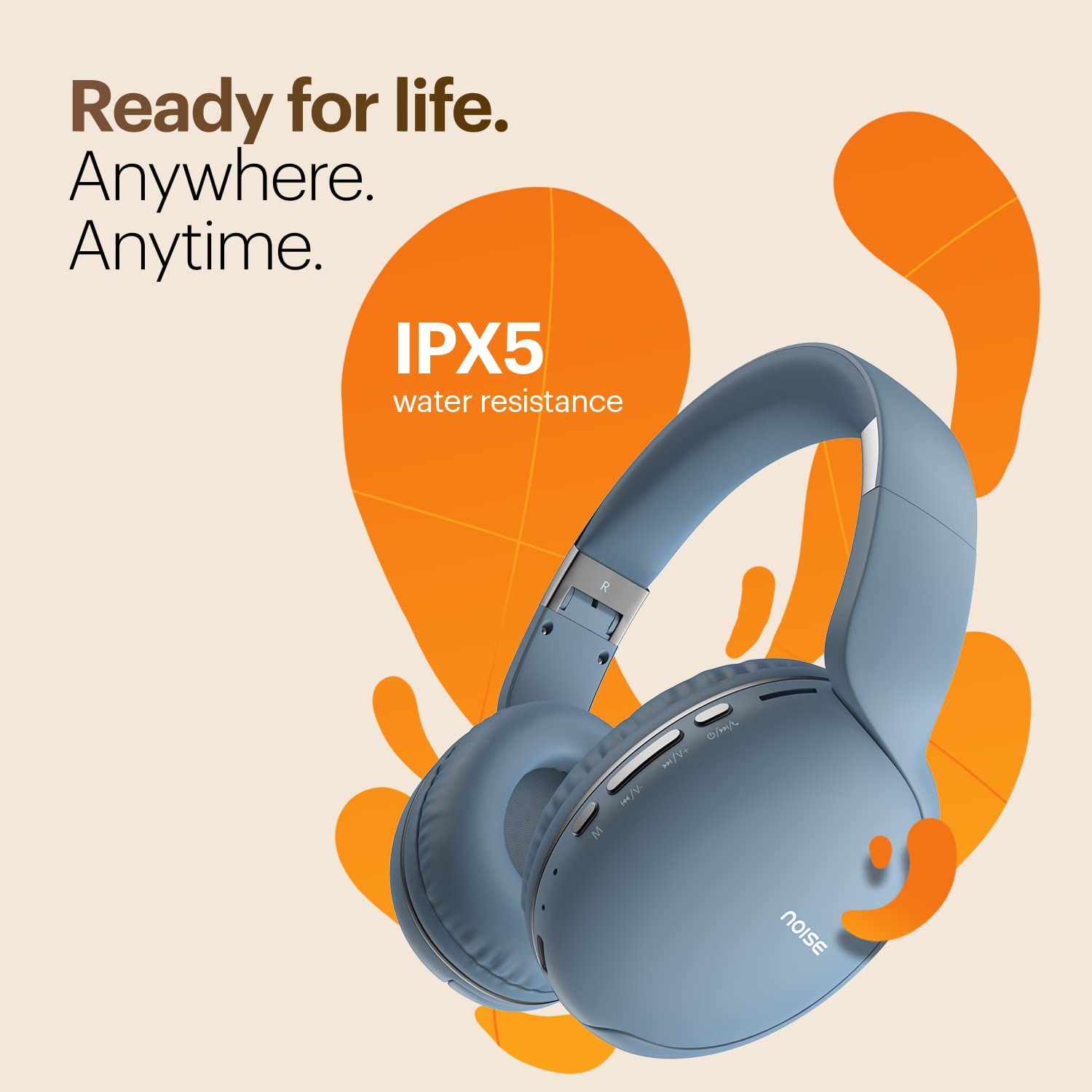 Noise Two Wireless On Ear Headphones with 50 Hours Playtime, Low Latency(up to 40ms), 4 Play Modes, Dual Pairing, BT v5.3 (Serene Blue)