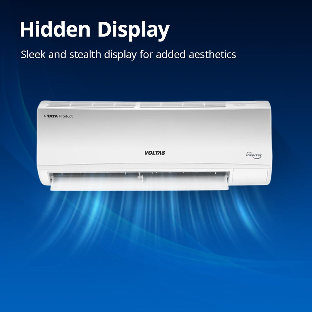 Voltas 1.5 ton 3 Star, Inverter Split AC (Copper, 4-in-1 Adjustable Mode, Anti-dust Filter,183V Vectra CAW, White)