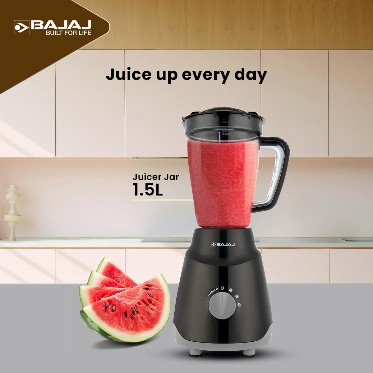 Bajaj Rex Ninja Series 4 Jar 500W Mixer Grinder | DuraCut Blades | 2-In-1 Function Blade In Dry Jar | 2 Yrs Warranty 【Black/Grey】