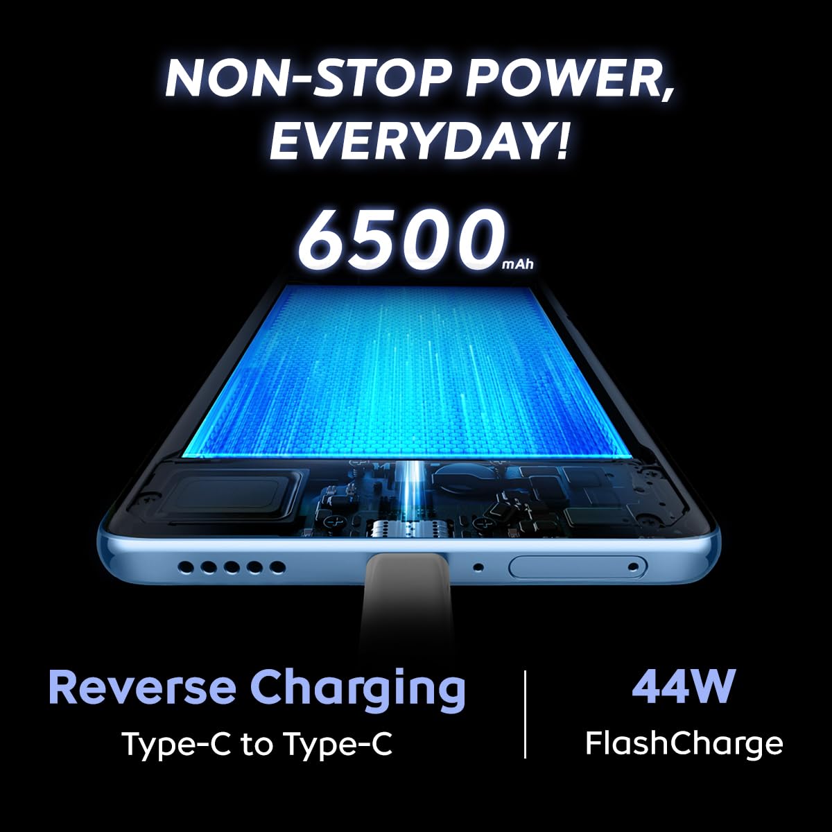 iQOO Z10x 5G (Titanium, 6GB RAM, 128GB Storage) | 6500 mAh Large Capacity Battery | Dimensity 7300 Processor | Military-Grade Durability