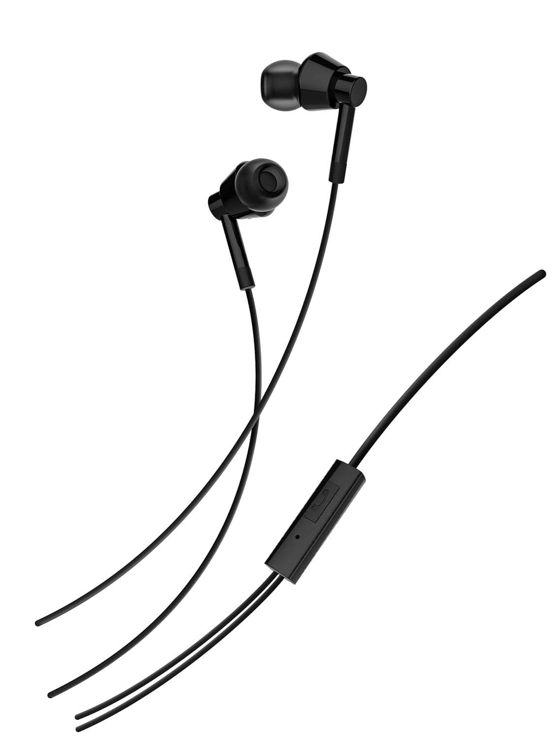 Nokia Wired Buds (Wb-101) With Powerful Bass Performance, Wired In Ear Earphones With Mic For Clear Voice Calls Virtual Assistant Control Enabled Angled Acoustic Tubes For Comfortable Secure Fit,Black
