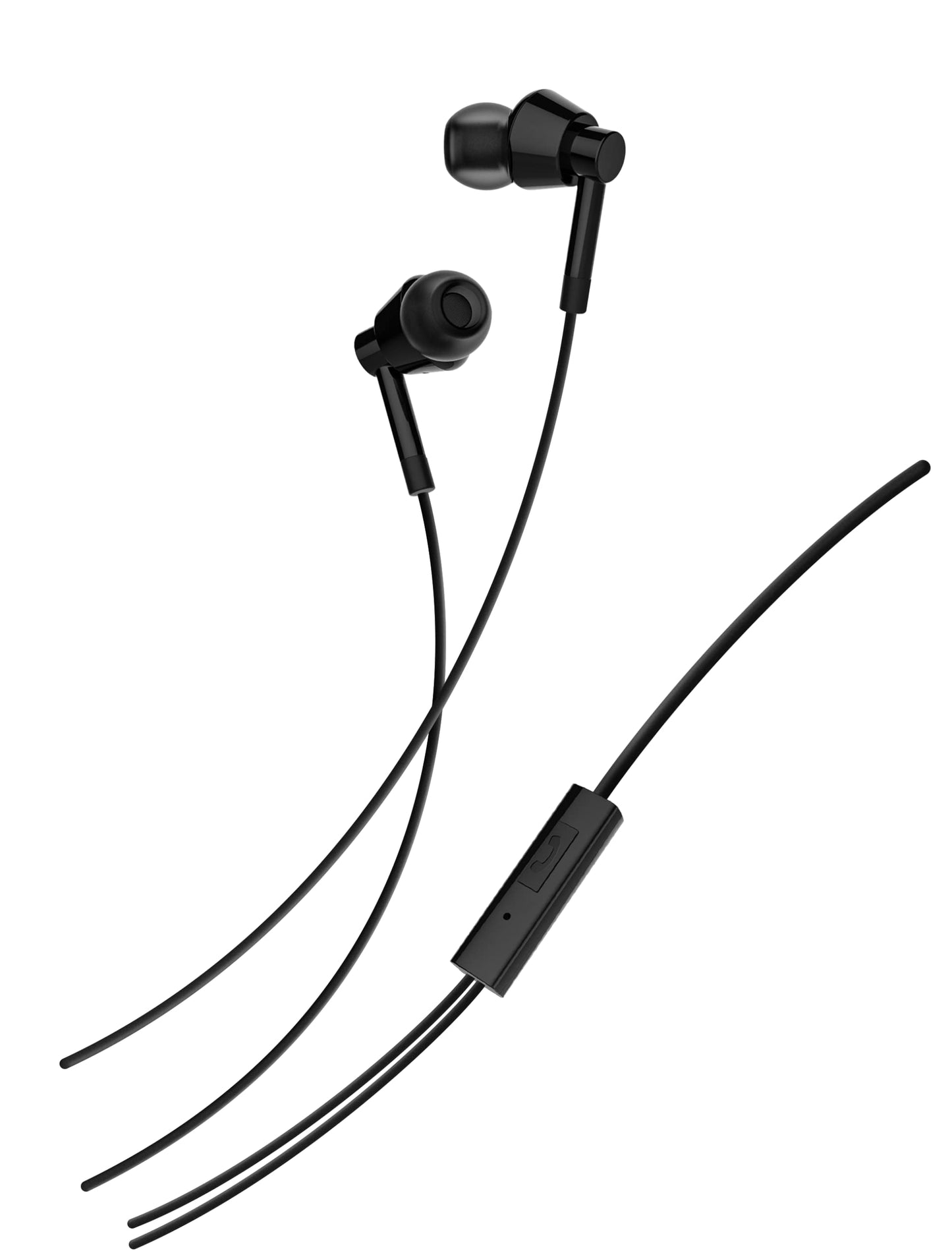 Nokia Wired Buds (Wb-101) With Powerful Bass Performance, Wired In Ear Earphones With Mic For Clear Voice Calls Virtual Assistant Control Enabled Angled Acoustic Tubes For Comfortable Secure Fit,Black