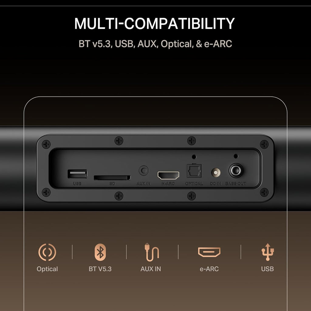 boAt Aavante Prime 5.1 5000DA (2025 Launch), Dolby Atmos, 500W, 5.1CH w/Wired Subwoofer & Wired Satellites, Multi Compatibility, Bluetooth Sound bar, Home Theatre Soundbar Speaker(Premium Black)