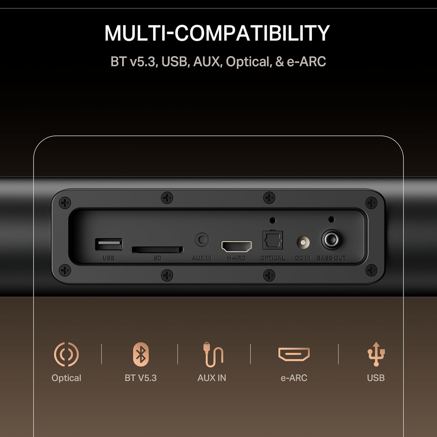 boAt Aavante Prime 5.1 5000DA (2025 Launch), Dolby Atmos, 500W, 5.1CH w/Wired Subwoofer & Wired Satellites, Multi Compatibility, Bluetooth Sound bar, Home Theatre Soundbar Speaker(Premium Black)