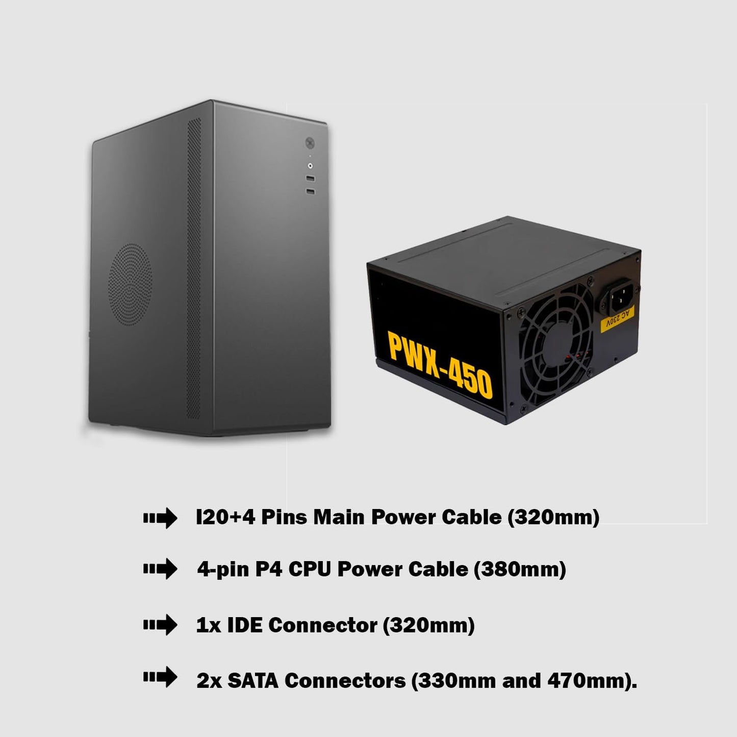 Assembled Core i5 Desktop PC (16GB RAM, 512GB SSD, Windows 11 Home, 18.5-inch Display, MS Office, Black, Ready-to-Use System)