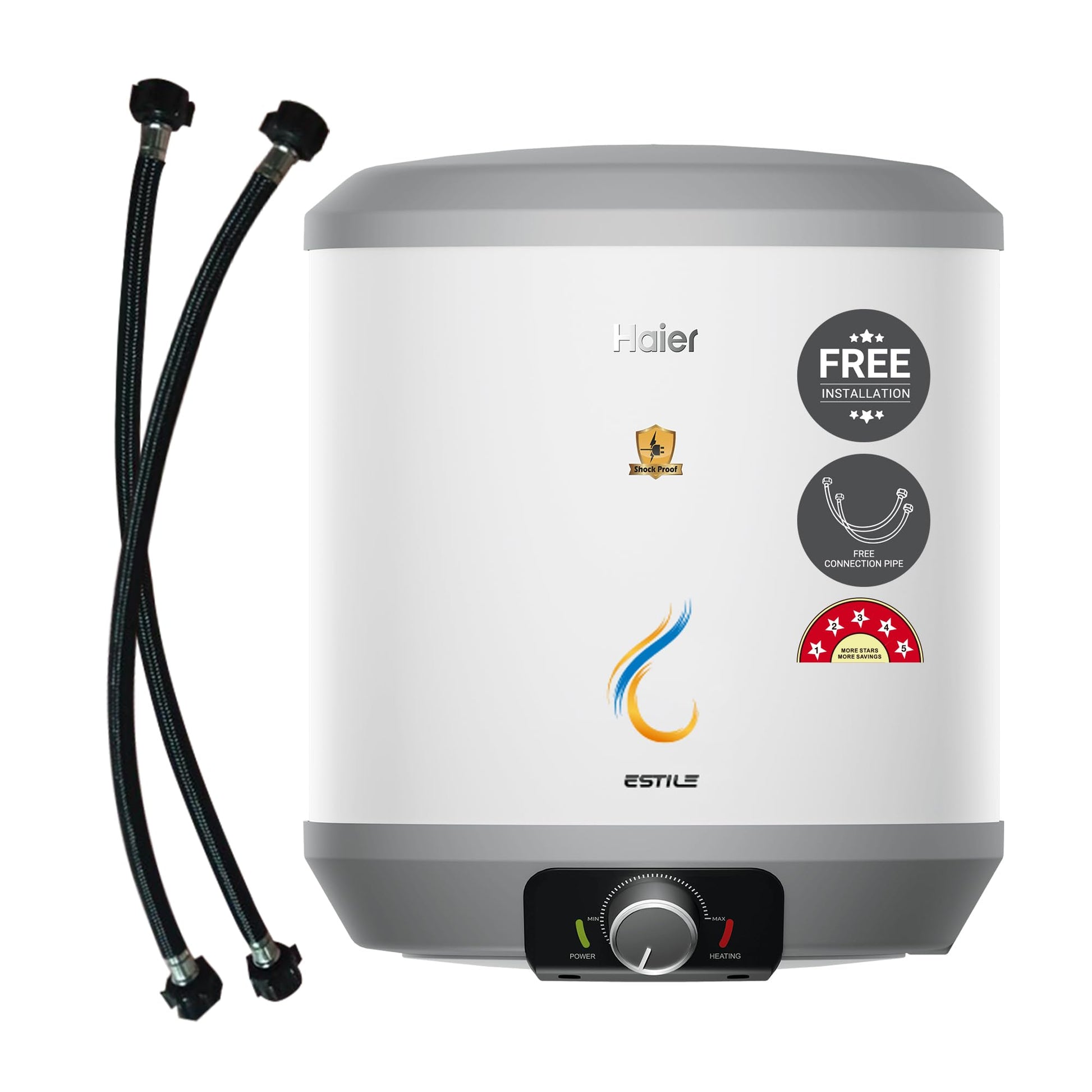 Haier Precis pro Water Geyser 15ltr 5 Star 2000W Electric Storage Geyser Free Installation & Connection Pipe| Warranty 7 Yr on Tank| Advanced PP Body| Shock Proof| Glassline Tank| 11-Level Safety