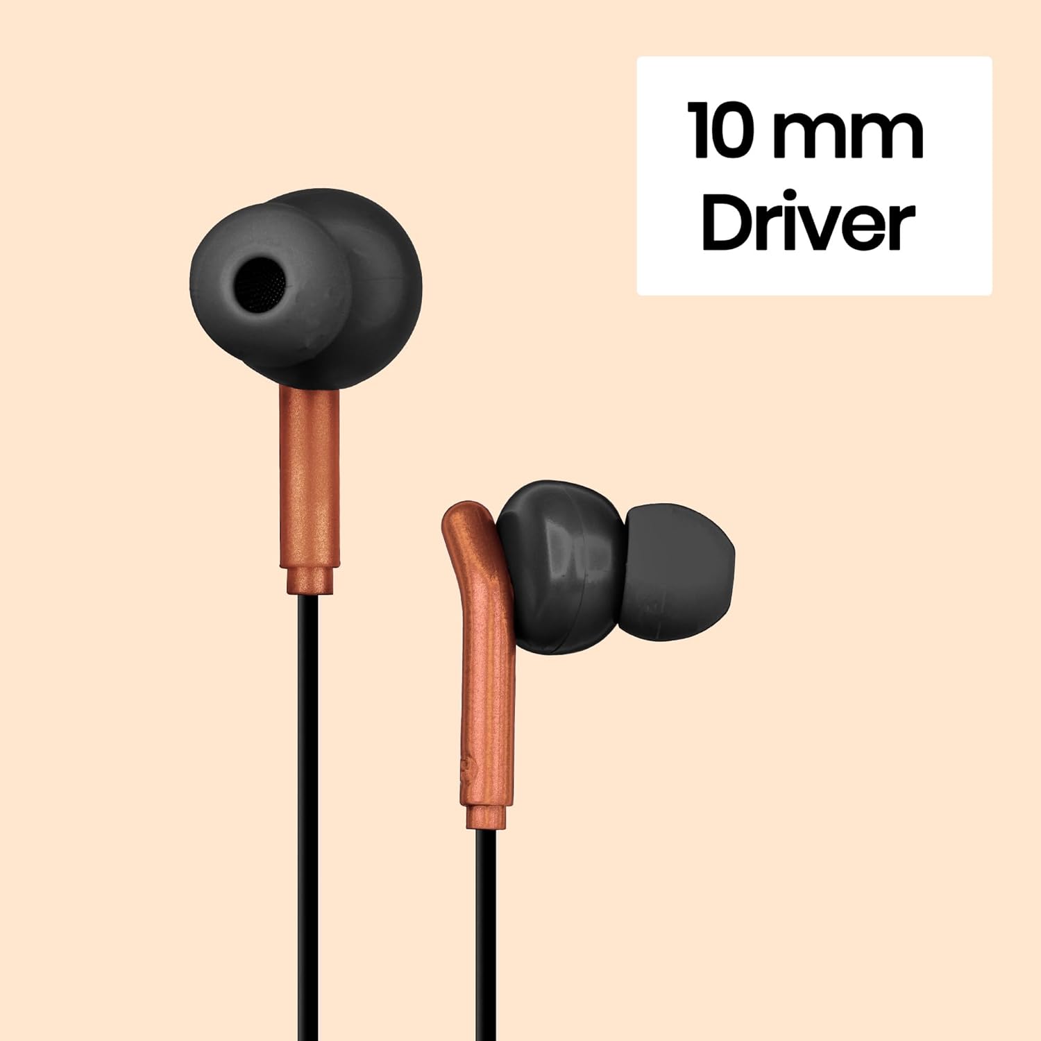 ZEBRONICS Bro 3.5Mm Wired in Ear Earphones, in-Line Mic, Deep Bass, 1.2M Strong and Long Lasting Cable, Light Weight, Compatible with Mobile | Tablet | Laptop (Orange)